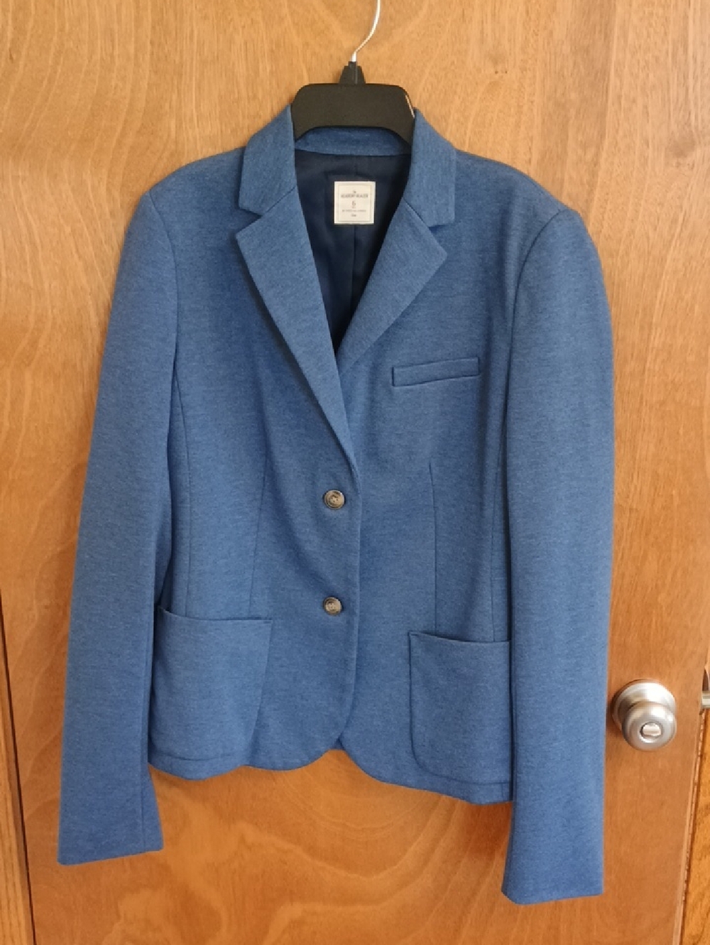 GAP Women's Heathered Blue Tailored Blazer 6 TALL